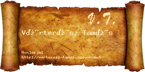 Várterész Tamás névjegykártya